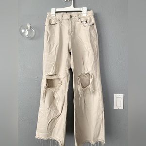 These are wide legged cream pants, used about a few times.